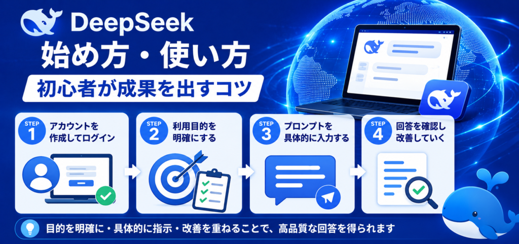 DeepSeekの使い方と書かれた画像