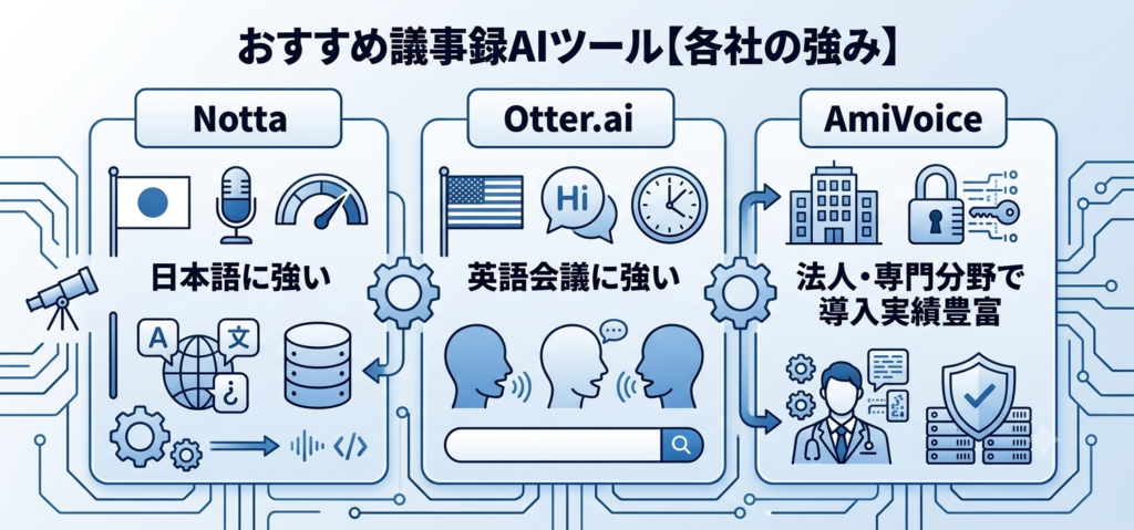 おすすめ議事録AIツールの画像