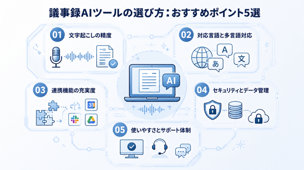 議事録AIツールの選び方の画像