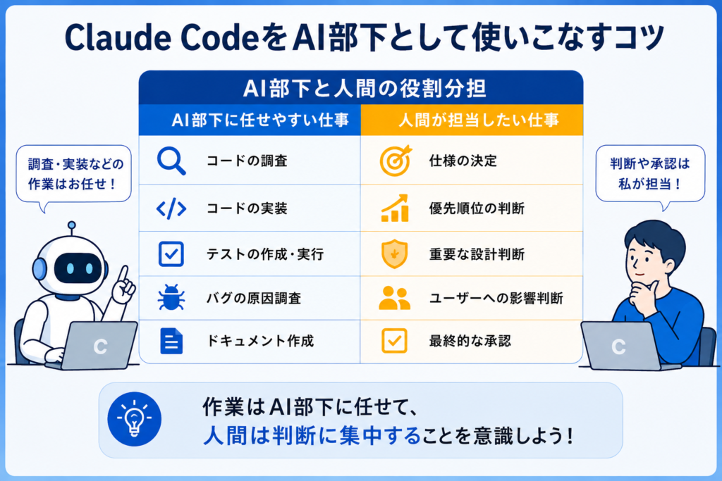 Claude CodeをAI部下として使いこなすコツの画像