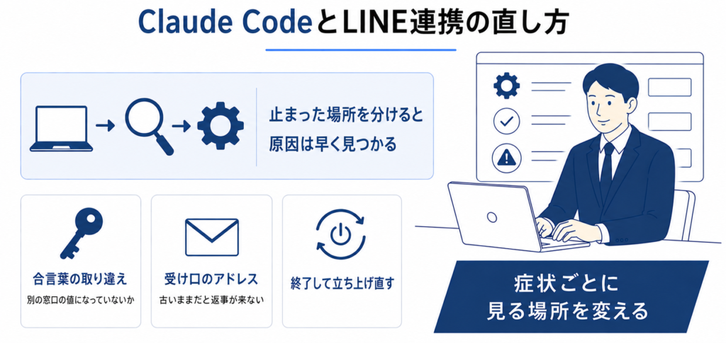 Claude CodeとLINEの連携がうまくいかないときの直し方