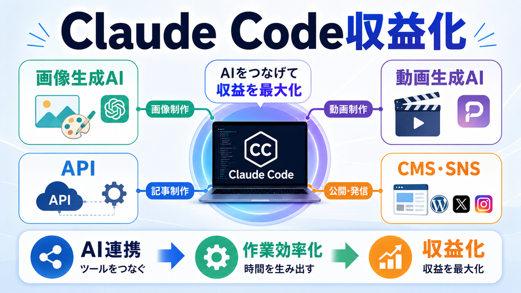 Claude Codeで収益化を加速させるAIツールと連携テクニックの画像 Claude Codeで収益化を加速させるAIツールと連携テクニックの画像