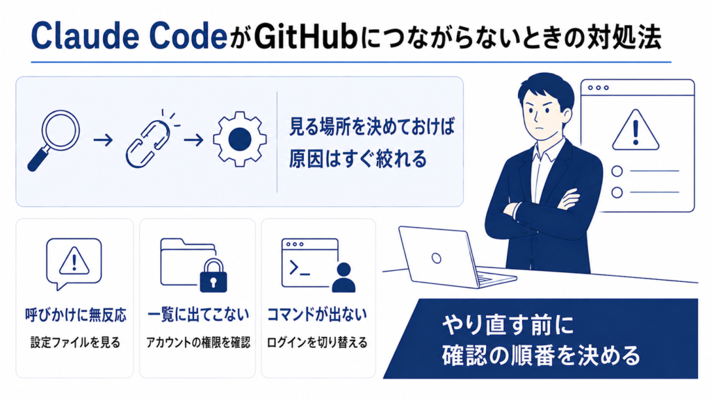 Claude CodeがGitHubにつながらないときの対処法