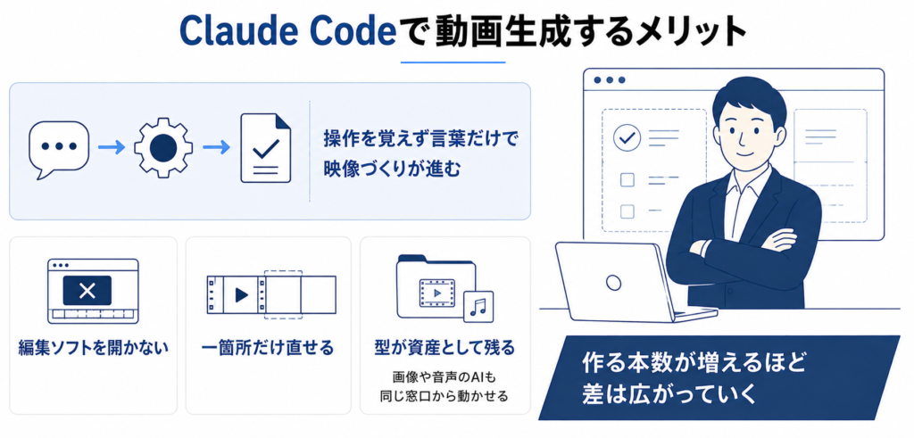 Claude Codeで動画生成するメリット