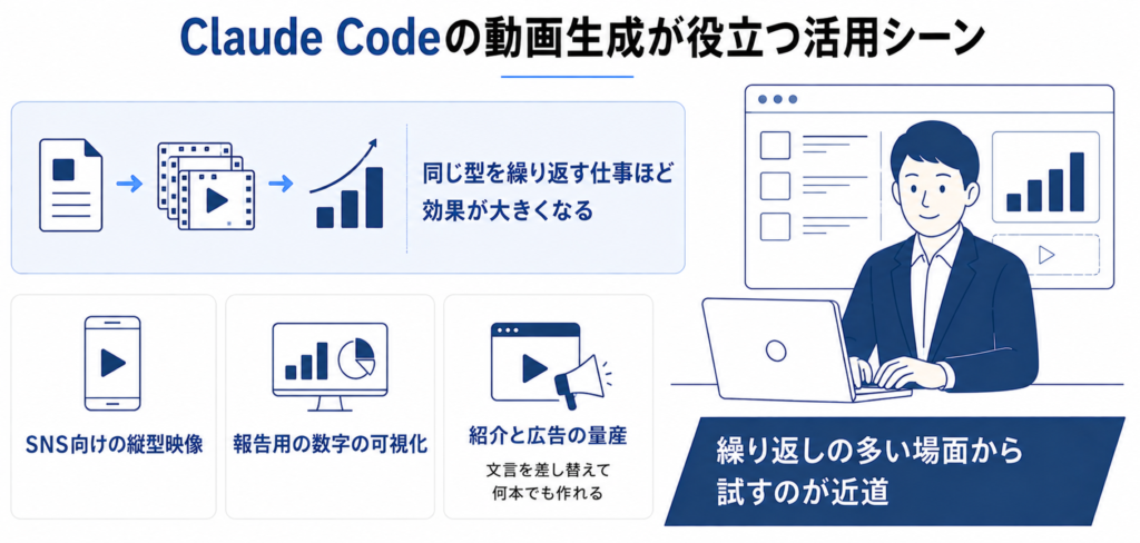 Claude Codeの動画生成が役立つ活用シーン