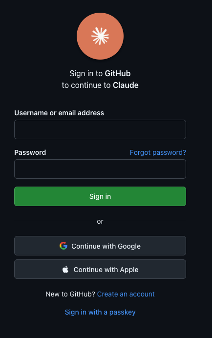 サインインしてGitHubの接続画面を開く
