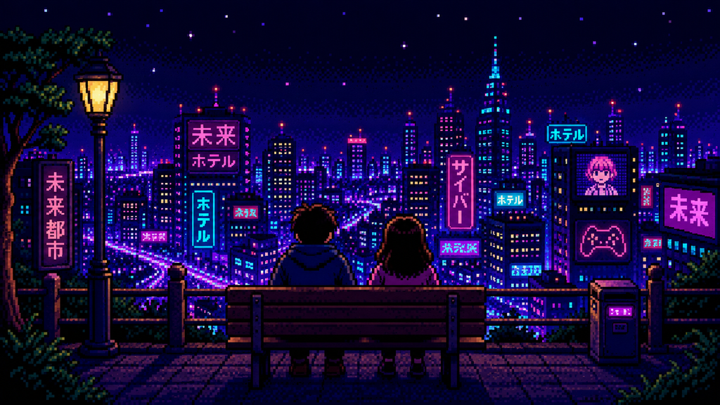 レトロゲーム調のピクセルアート（ドット絵）