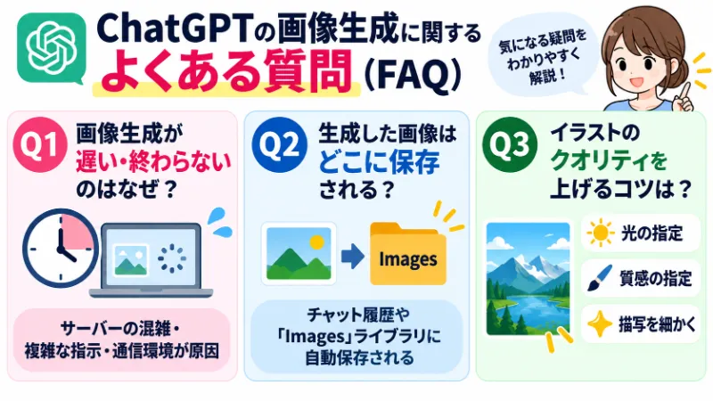 ChatGPTの画像生成に関するよくある質問（FAQ）