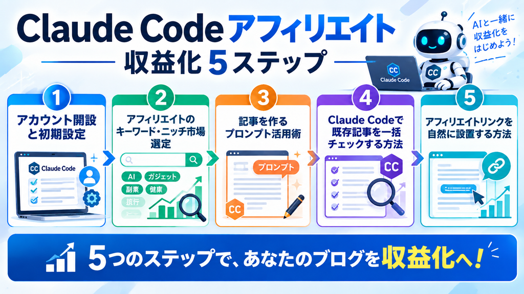 Claude Codeアフィリエイトで収益化する具体的なステップの画像 Claude Codeアフィリエイトで収益化する具体的なステップの画像