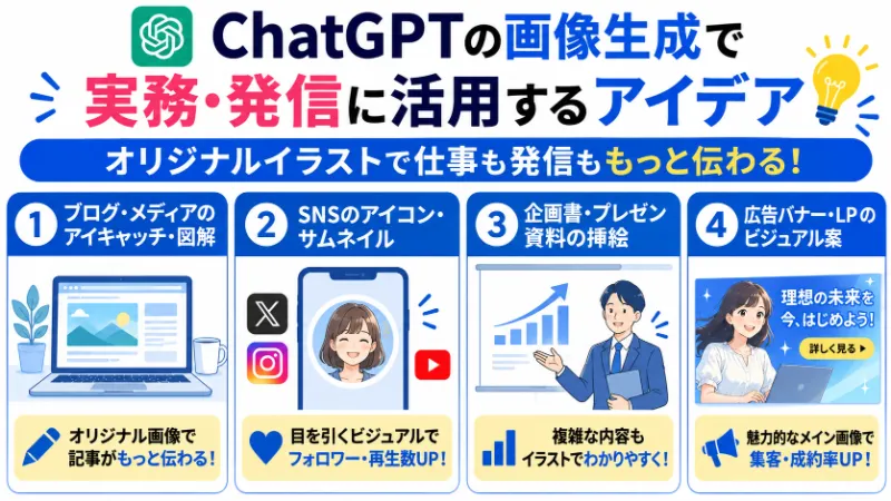 ChatGPTの画像生成でイラストを実務・発信に活用するアイデア