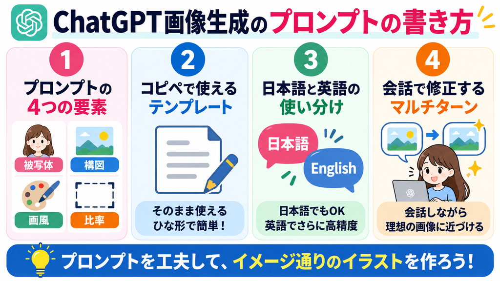 ChatGPT画像生成のプロンプトの書き方と基本設計
