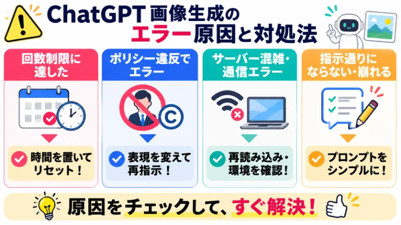 ChatGPTで画像生成できない・エラーが出る原因と対処法