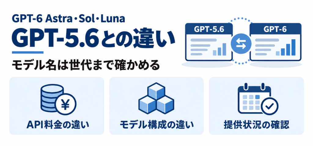 GPT-6 Astra・Sol・LunaとGPT-5.6シリーズの違い