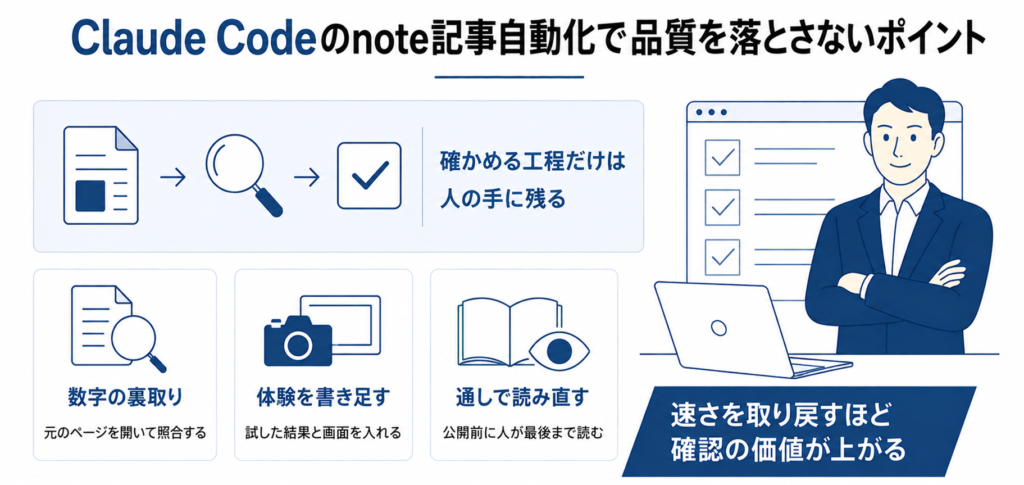 Claude Codeでnote記事作成を自動化したときに品質を落とさないポイント